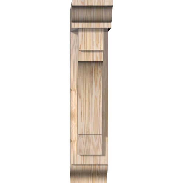 Merced Traditional Smooth Bracket W/ Offset Brace, Douglas Fir, 5 1/2W X 14D X 26H